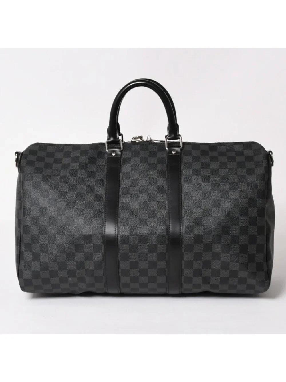 Louis Vuitton Boston Keepall Bandouliere 45 Damier Graphite Black Silver
